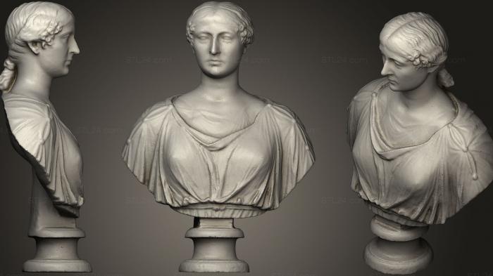 Бюсты и головы античные и исторические (Антония Минор32, BUSTA_0591) 3D модель для ЧПУ станка